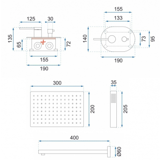Rea Oval Podomietkový sprchový set + box, čierna REA-P8467