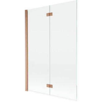 Vaňová zástena Mexen Mist 2-krídla ľavá 120 x 150 cm, priehľadná, kartáčovaná meď - 8A9-120-002-65-00-L