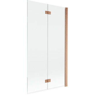 Vaňová zástena Mexen Mist 2-krídla pravá 100 x 150 cm, priehľadná, kartáčovaná meď - 8A9-100-002-65-00-P