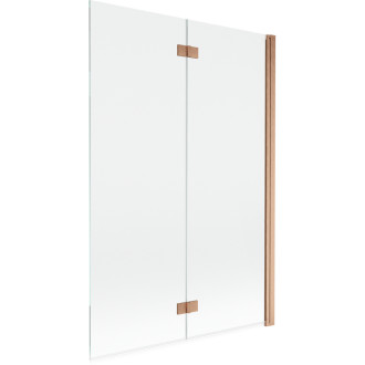 Vaňová zástena Mexen Mist 2-krídla pravá 120 x 150 cm, priehľadná, kartáčovaná meď - 8A9-120-002-65-00-P