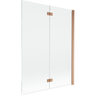 Vaňová zástena Mexen Mist 2-krídla pravá 130 x 150 cm, priehľadná, kartáčovaná meď - 8A9-130-002-65-00-P