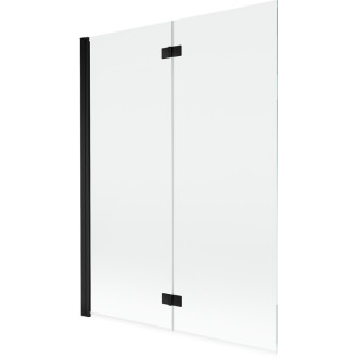 Mexen Mist vaňová zástena 2-krídla ľavá 130 x 150 cm, priehľadná, čierna - 8A9-130-002-70-00-L