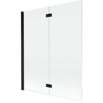 Mexen Mist vaňová zástena 2-krídla ľavá 140 x 150 cm, priehľadná, čierna - 8A9-140-002-70-00-L