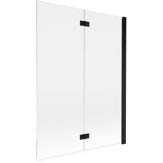 Mexen Mist vaňová zástena pravá, 2 krídla, 130 x 150 cm, priehľadná, čierna - 8A9-130-002-70-00-P