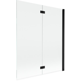 Mexen Mist vaňová zástena pravá, 2 krídla, 140 x 150 cm, priehľadná, čierna - 8A9-140-002-70-00-P