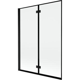 Mexen Mist vaňová zástena 2-krídla ľavá 130 x 150 cm, čierny rám, čierna - 8A9-130-002-70-70-L