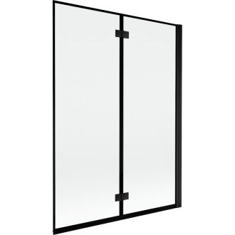 Mexen Mist vaňová zástena 2-krídla pravá 130 x 150 cm, čierny rám, čierna - 8A9-130-002-70-70-P