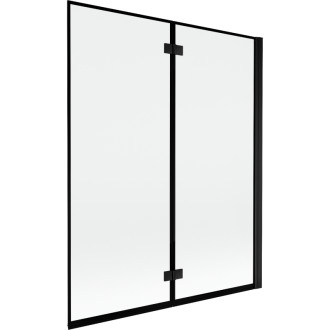 Mexen Mist vaňová zástena 2-krídla pravá 140 x 150 cm, čierny rám, čierna - 8A9-140-002-70-70-P