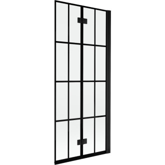 Mexen Mist vaňová zástena 2-krídla pravá 80 x 150 cm, čierna kockovaná, čierna - 8A9-080-002-70-77-P