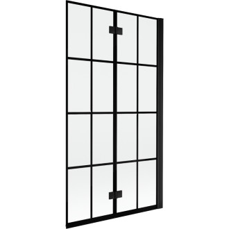 Mexen Mist vaňová zástena 2-krídla pravá 100 x 150 cm, čierna kockovaná, čierna - 8A9-100-002-70-77-P