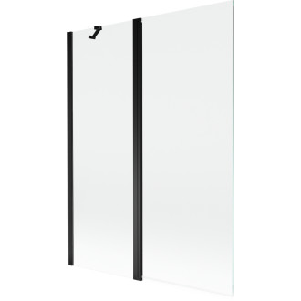 Vaňová zástena Mexen Mist s 2 krídlami 130 x 150 cm, priehľadná, čierna - 8A9-130-011-70-00