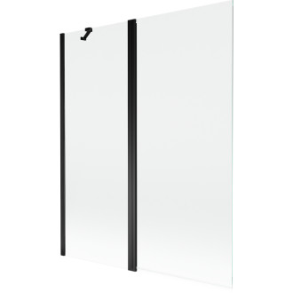 Vaňová zástena Mexen Mist s 2 krídlami 140 x 150 cm, priehľadná, čierna - 8A9-140-011-70-00