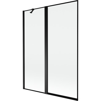 Mexen Mist vaňová zástena 2-krídla ľavá 130 x 150 cm, čierny rám, čierna - 8A9-130-011-70-70-L