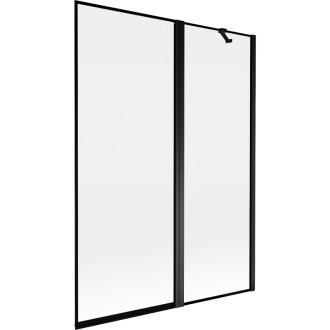 Mexen Mist vaňová zástena 2-krídla pravá 130 x 150 cm, čierny rám, čierna - 8A9-130-011-70-70-P