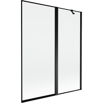 Mexen Mist vaňová zástena 2-krídla pravá 140 x 150 cm, čierny rám, čierna - 8A9-140-011-70-70-P
