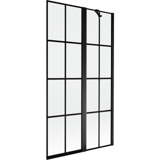 Mexen Mist vaňová zástena 2-krídla pravá 100 x 150 cm, čierna kockovaná, čierna - 8A9-100-011-70-77-P