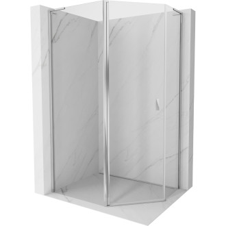Mexen Mist L päťuholníkový asymetrický výklopný sprchovací kút 100 x 90 cm, priehľadný, chróm - 8A8L-100-090-01-00