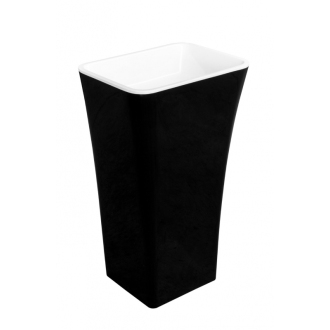 BESCO umývadlo voľne stojace ASSOS, 520x410x850 mm, čierna/ biela, liaty mramor KEASSVSBW