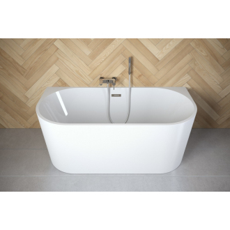 BESCO vaňa voľne stojaca VICA, 1500×800 mm, biela, sifón chróm, sanitárny akrylát VANVIC150