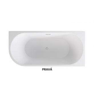 BESCO vaňa voľne stojaca ZOYA, 1500×750, pravé, sifón chróm, sanitárny akrylát VANZOYA150P