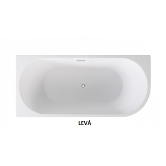 BESCO vaňa voľne stojaca ZOYA, 1500×750, ľavé, sifón chróm, sanitárny akrylát VANZOYA150L