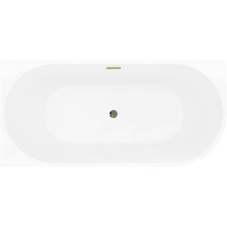 Voľne stojaca vaňa Mexen Silo do ľavého rohu, drážkovaná, 150 x 75 cm, biela, zlatý prepad - 52891507500L-50