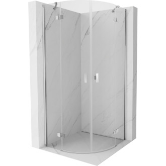 Mexen Mist polkruhový výklopný sprchovací kút 70 x 70 cm, priehľadný, chróm - 8A33-070-070-01-00
