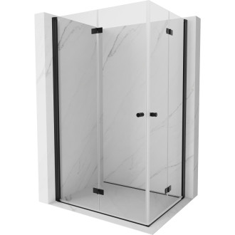 Mexen Mist-F Duo skladací sprchovací kút ľavý 100 x 70 cm, priehľadný, čierny - 8A6-100L-070P-70-00