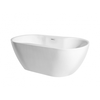 BESCO vaňa voľne stojaca NAVIA, 1500×800, biela, sifón chróm, sanitárny akrylát VANNAVIA150