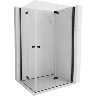 Mexen Mist-F Duo skladací sprchovací kút pravý 70 x 75 cm, priehľadný, čierny - 8A6-070L-075P-70-00