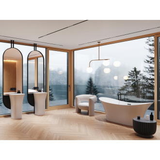 BESCO vaňa voľne stojaca AMBER, 1700×800, biela, sifón chróm, sanitárny akrylát VANAMBER170