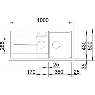 Blanco METRA 6 S 513045 drez s odkvapom, obojstranný aluminium drez vstavaný