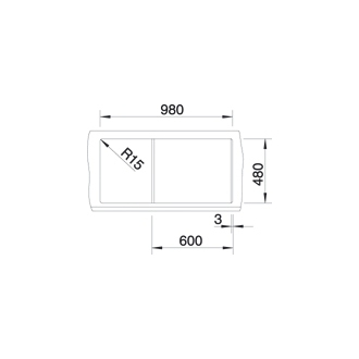 Blanco METRA 6 S 513045 drez s odkvapom, obojstranný aluminium drez vstavaný