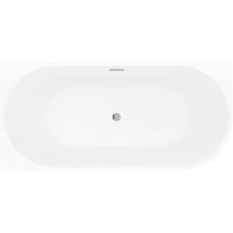 Voľne stojaca vaňa Mexen Silo do ľavého rohu, drážkovaná, 170 x 80 cm, biela, chrómovaný prepad - 52891708000L-01