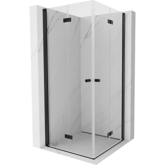 Sprchovací kút Mexen Mist-F Duo skladací 85 x 85 cm, priehľadný, čierny - 8A6-085L-085P-70-00
