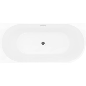 Voľne stojaca vaňa Mexen Silo do ľavého rohu, drážkovaná, 170 x 80 cm, biela, prepad vo farbe gun metal - 52891708000L-95