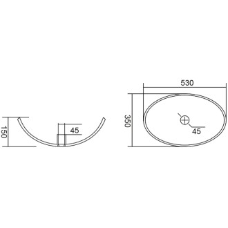 Sklenené umývadlo Mexen Zira na dosku 53 x 35 cm, čierne - 24175370