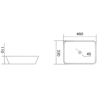 Sklenené umývadlo Mexen Tiva na dosku 46 x 33 cm, čierne - 24184670
