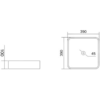 Sklenené umývadlo Mexen Nira na dosku 39 x 39 cm, čierne - 24203970