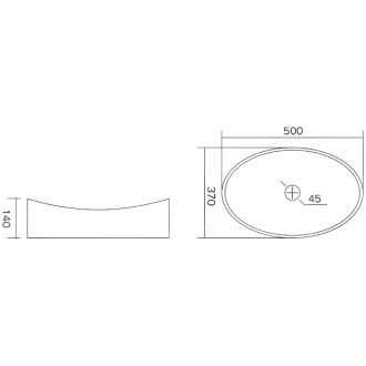Sklenené umývadlo Mexen Kivo na dosku 50 x 37 cm, čierne - 24215070
