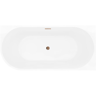 Voľne stojaca rohová vaňa Mexen Silo, pravá, s drážkou, 170 x 80 cm, biela, prepad ružové zlato - 52891708000P-60