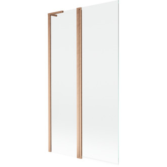 Vaňová zástena Mexen Mist L s 2 krídlami 100 x 150 cm, priehľadná, kartáčovaná meď - 8A9L-100-011-65-00