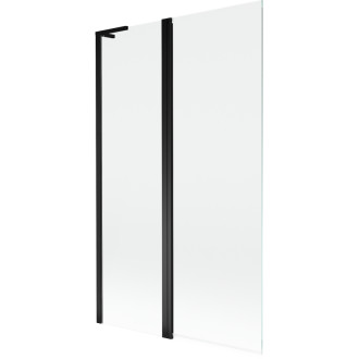 Vaňová zástena Mexen Mist L s 2 krídlami 110 x 150 cm, priehľadná, čierna - 8A9L-110-011-70-00