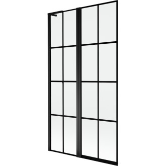 Mexen Mist L vaňová zástena 2-krídla ľavá 100 x 150 cm, čierny rošt, čierna - 8A9L-100-011-70-77-L