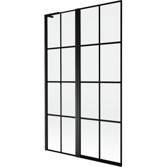 Mexen Mist L vaňová zástena 2-krídla ľavá 110 x 150 cm, čierny rošt, čierna - 8A9L-110-011-70-77-L