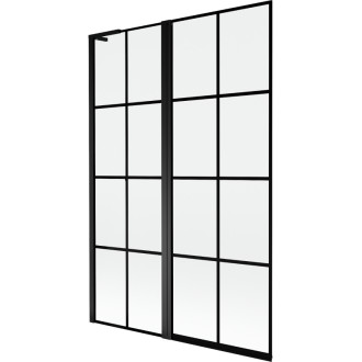 Mexen Mist L vaňová zástena 2-krídla ľavá 120 x 150 cm, čierny rošt, čierna - 8A9L-120-011-70-77-L