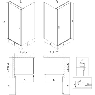 Sprchovací kút Mexen Mist-B s výklopným mechanizmom 80 x 90 cm, priehľadný, kartáčovaná meď - 8A2T-080-090-65-00