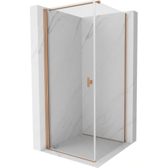 Sprchovací kút Mexen Mist-B s výklopným mechanizmom 95 x 95 cm, priehľadný, kartáčovaná meď - 8A2T-095-095-65-00