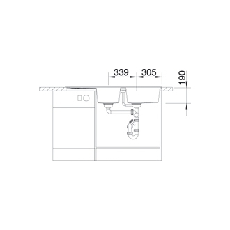 Blanco METRA 8 S 513063 dvojdrez s odkvapom, obojstranný aluminium drez vstavaný