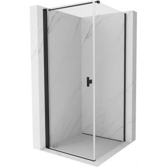 Sprchovací kút Mexen Mist-B s výklopným mechanizmom 70 x 70 cm, priehľadný, čierny - 8A2T-070-070-70-00